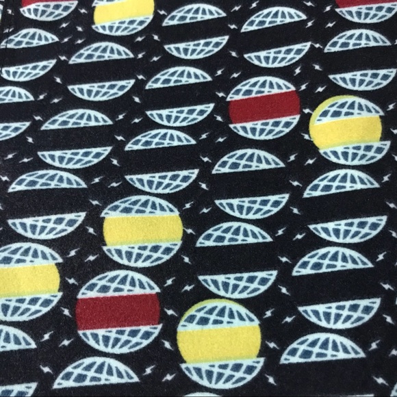 LULAROE OS Leggings Navy Blue World & Lightning - Picture 2 of 5